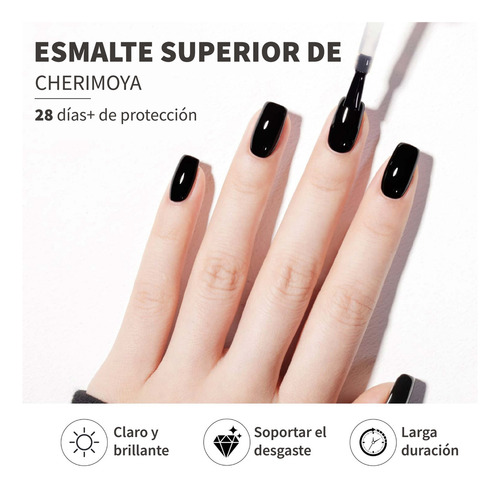 Set De Pack Base Y Top Coat De Gel De Vidrio 2pcs Cherimoya