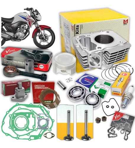 Kit Cilindro Motor Metal Leve Titan 150 2005 Pistão Completo