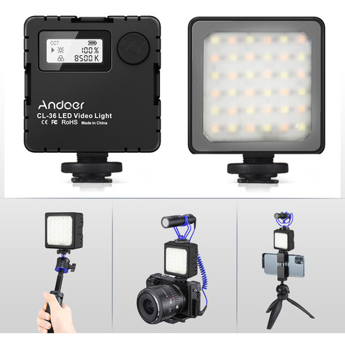 Lámpara Led De Video Andoer Cl-36 De 2 Colores 2800k-8500k