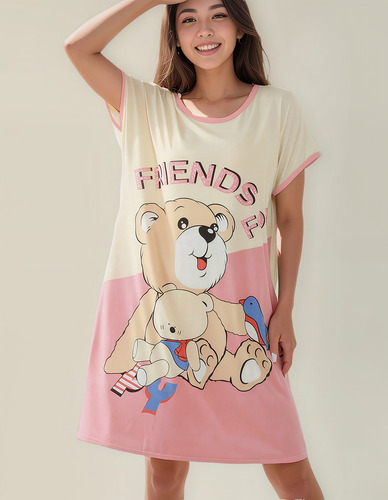 Camison Bluson Pijama Para Mujer Casual Largo Estampado