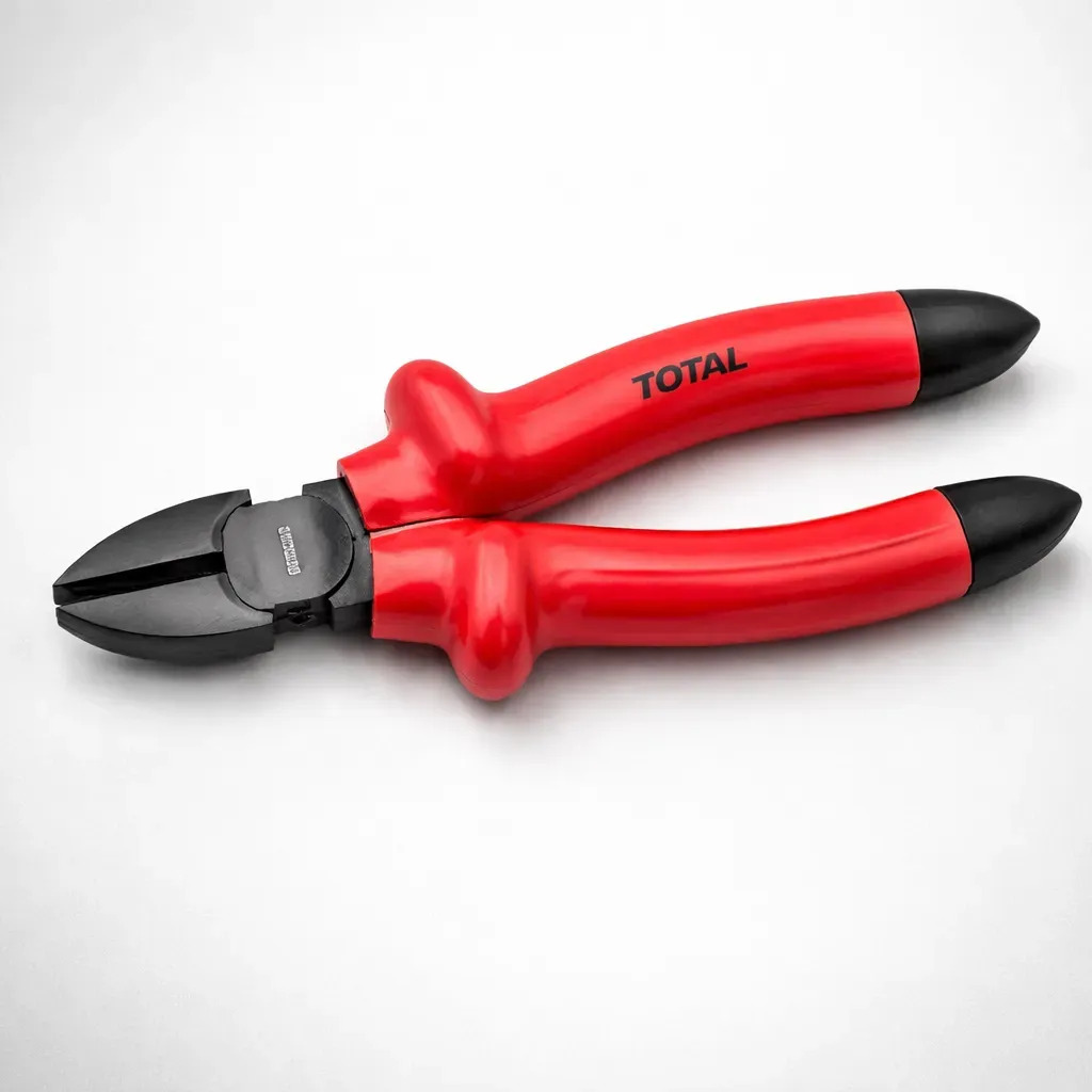 Alicate Cortante 6 P/ Electricista Total Rojo Con Detalles Negros