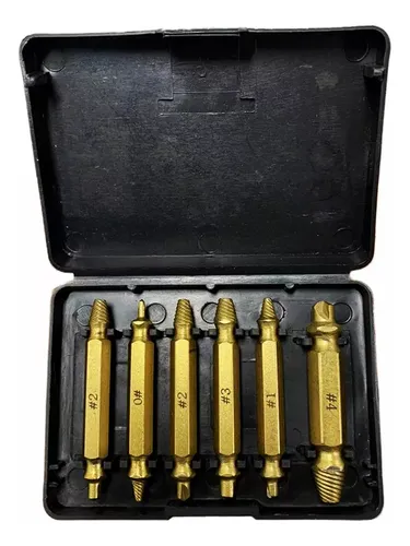 Set X6 Extractor Tornillos Rotos Y Dañados Doble Punta X 2