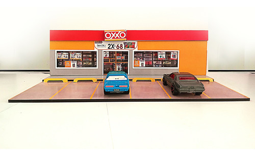 Exibidora Hotweels Guadalajara, Oxxo, Caesars, Lupillos Mdf 