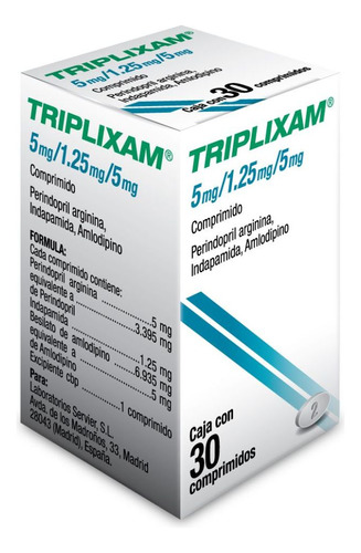 Triplixam 5 Mg / 1.25 Mg / 5 Mg 30 Comprimidos