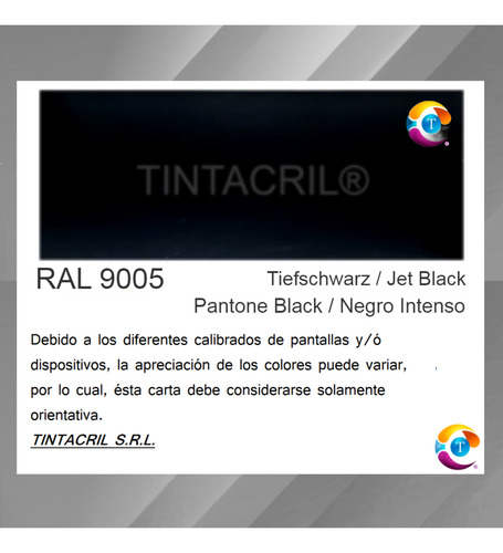 Esmalte Sintético Ral 9005 X 3.6 Lts. Negro Intenso Brillante