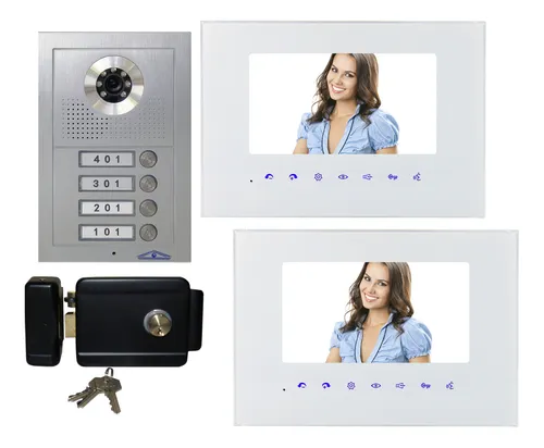 comprar Kit J R Video Portero Edificio 2 Monitores, Chapa Y Memoria