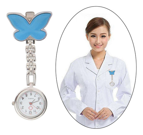 Moda Mariposa Enfermera Clip-on Fob Broche Colgante Reloj De