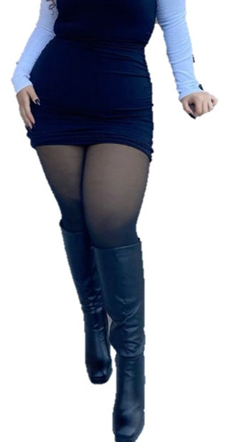 Medias Efecto Piel 3xl-4xl Térmicas (80g) Curvy Negras