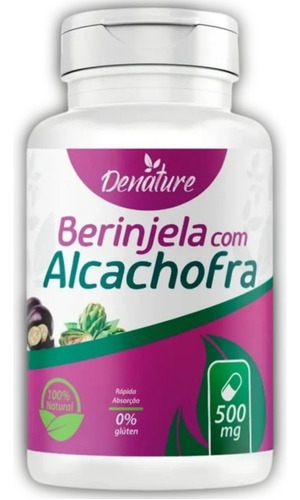 Berinjela Com Alcachofra 500mg, 100 Cápsulas - Denature Sabor Natural