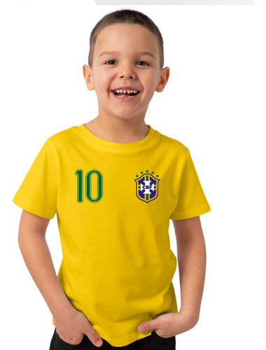 Remera Algodon Niño Ronaldinho 2002 Futbol Brasil Cbf 