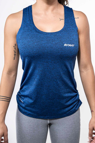 Musculosa Dama Rinat Top Fitness Azul