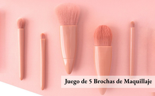 Juego De Brochas De Maquillaje De Viaje De 5 Piezas Mini Kit