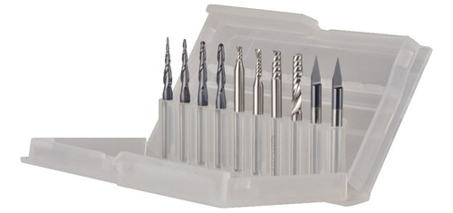 Kit 10 Brocas Para Router Cnc Fresa Corte Y Grabado  1/8