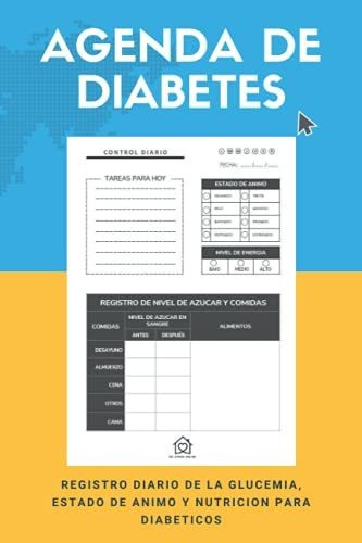 Libro : Agenda De Diabetes Registro Diario Control Glucosa.