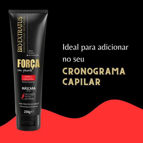 Máscara Capilar Força Com Pimenta Cresce 250gr Bio Extratus
