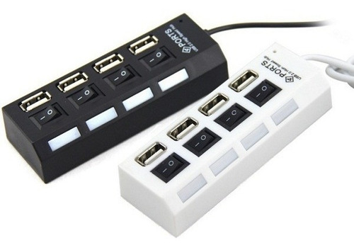10 Pzs Hub Usb 2.0 4 Puertos Con Switch Led Laptop Pc Alta