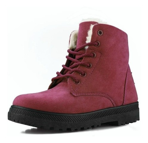 Botas De Mujer Caliente Rebaño Zapatos Cordones Mujer