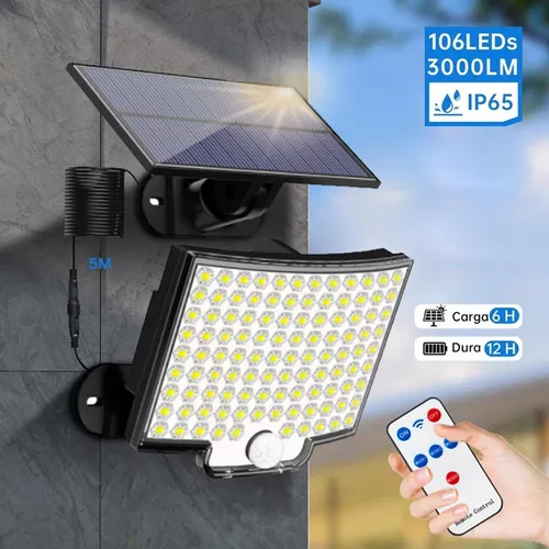 Lámpara Solar 106 Led De Pared Exteriores Sensor Luz 4 Modos