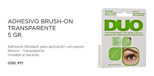 Pegamento Pestaña Duo Brush-on Transparente Original P17