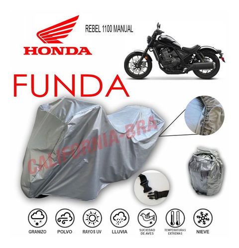 Funda Cubierta Lona Moto Cubre Honda Rebel 1100 Manual