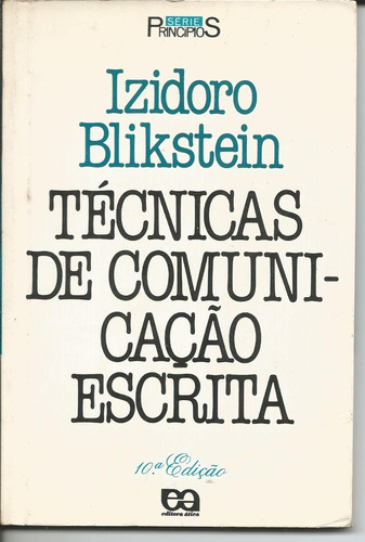 Livro Técnicas De Comunicação Escrita, Izidoro Blikstein