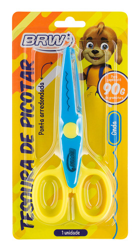Kit 03 Tesoura Escolar Picotar 13cm Curva Zig Zag Onda - Brw