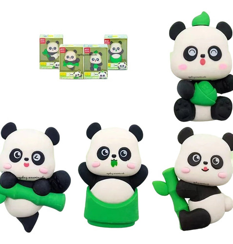 Eraser/borrador Panditas Kawaii Set De 4 Gomas De Pandas