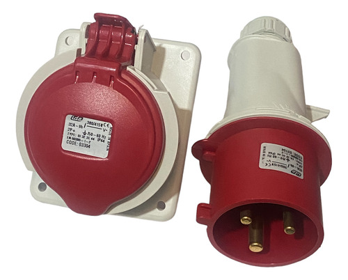 3104/3304 Conector Industrial 32a 415v 3 Polos Hembra +macho (Usado)