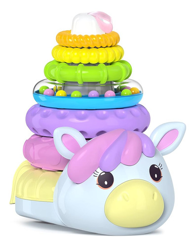 Move2play, Unicorn Stacking Toy, Baby Toy 6 A 12+ Meses, Eda