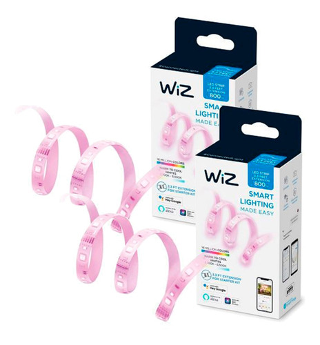 Imagen 1 de 8 de Wiz Cinta Led Extensión Inteligente Color 1mt 11w Wi-fi X2