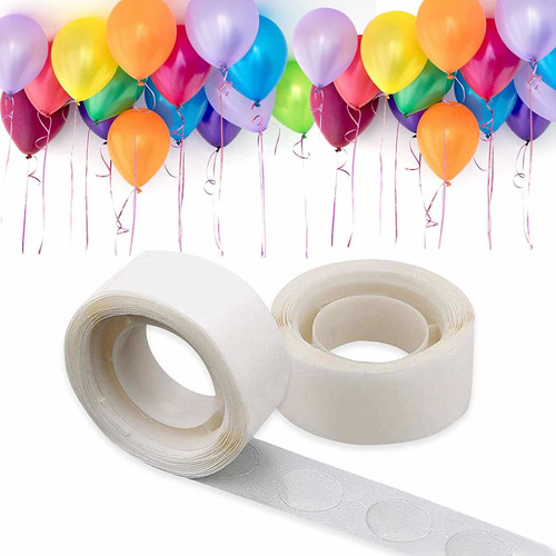 Pack 2 Rollos Pegamentos Adhesivos Para Globos 200 Pegatinas