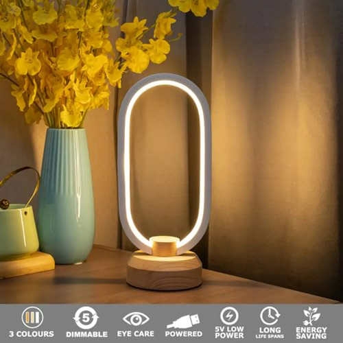 Luminária De Cabeceira Led Oval Moderna Com Regulagem De