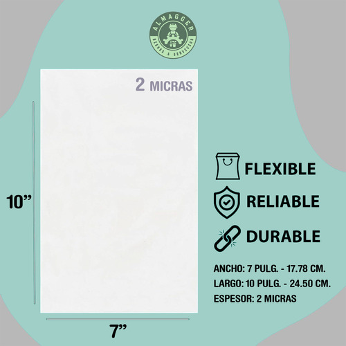 Bolsa De Plástico Sellable 7x10 PuLG - 2 Micras (x 400 Und)