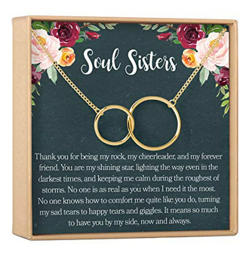 Collar - Soul Sisters Gift Necklace: Best Friends, Bff, Long