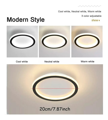 JUDENG Lámpara de Techo Moderna Regulable para Dormitorio y Sala Tricolor 25W Judeng N5472 Lámpara Techo Moderna Baño Regulable Lampara Colgante 3modos Lámparas Para Sala Interiores Decorativas