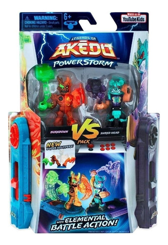 Pack Versus Akedo Power Storm Con 2 Guerreros Y Mandos