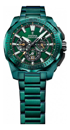 Reloj Festina F20730.1 Hombre Chrono Bike 2025 + Malla Verde Metálico Verde Metálico Verde Metálico
