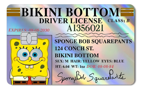 Sticker Adhesivo Holográfico Sponge Bob P/tarjeta Debito
