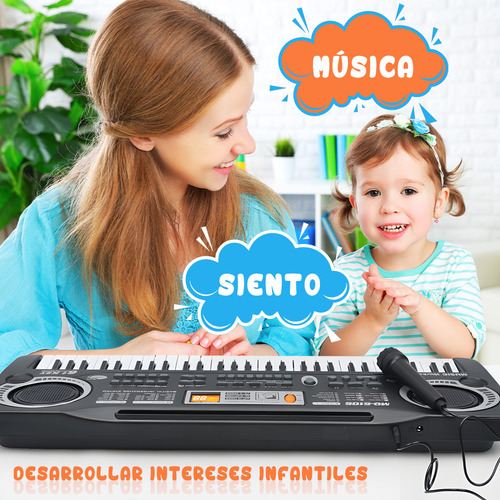 Piano De Juguete De 61teclas Para Ninos Con Microfonos