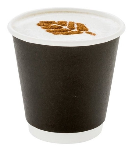 50 Uni Copo Papel Preto Parede Dupla 120 Ml Café - Expresso