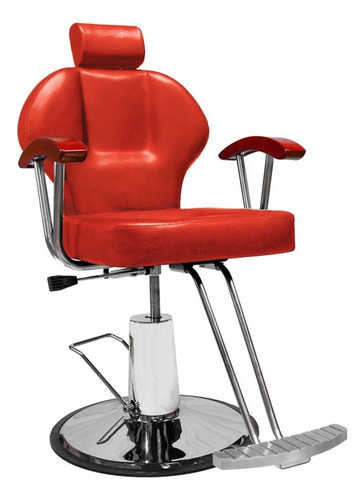 Silla Barberia Sillon Hidraulico Salon Reclinable Estilista Color Rojo