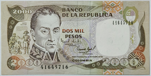 Billete 2000 Pesos 01/nov/1994 Colombia Au