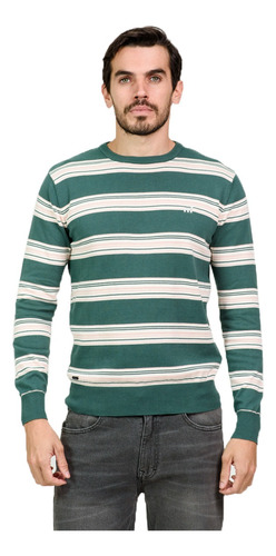 Sweater Pullover Rayado Algodón Moda Hombre Mistral 40051-4