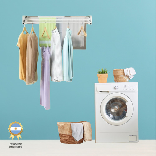 Tender Plegable Extensible Acero Para Pared Blanco 80cm Blanco
