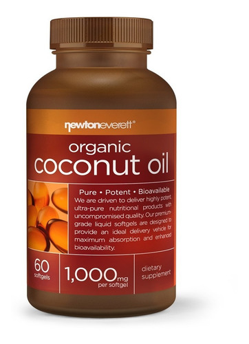 Óleo De Côco Orgânico Importado (1000mg Por Dose) - 60 Caps