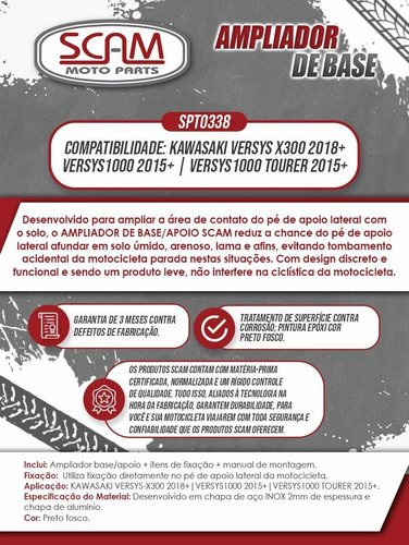 Imagem 7 de 7 de Ampliador Base Apoio Pesinho Kawasaki Versys X300 2018 +