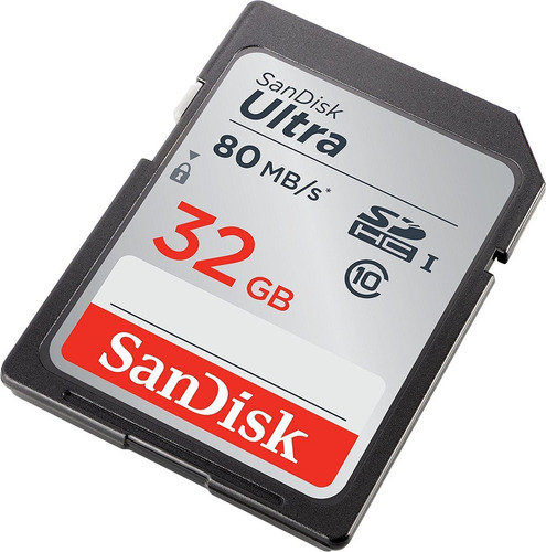 Memoria Sdhc 32gb Clase 10 Ultra 80mbs Sandisk Hd Camaras