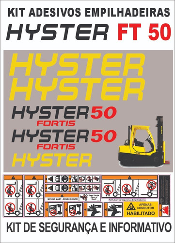 Kit Adesivos Empilhadeiras Hyster Ft50 