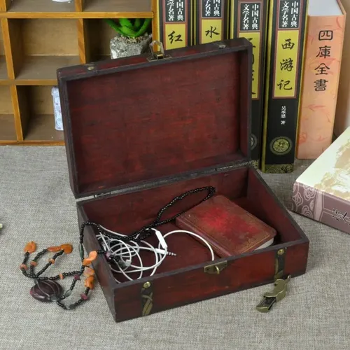 Caixa Organizadora Treasure Chest Vintage Com Fecho Para Cas