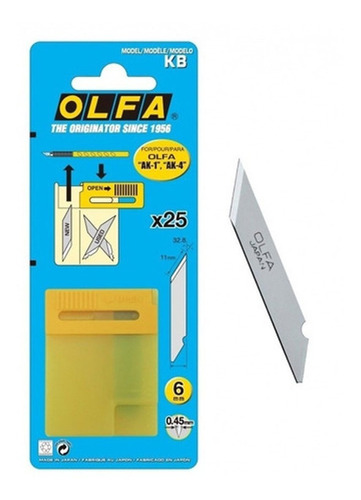 Repuesto Cutter Cortante Olfa Kb X 25 Unidades